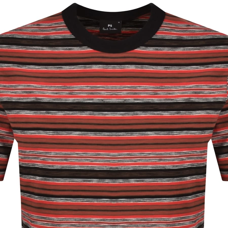 Image number 2 for Paul Smith Striped Regular Fit T Shirt Red