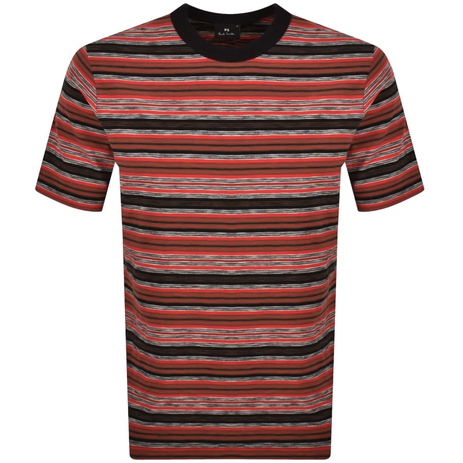 Image number 1 for Paul Smith Striped Regular Fit T Shirt Red