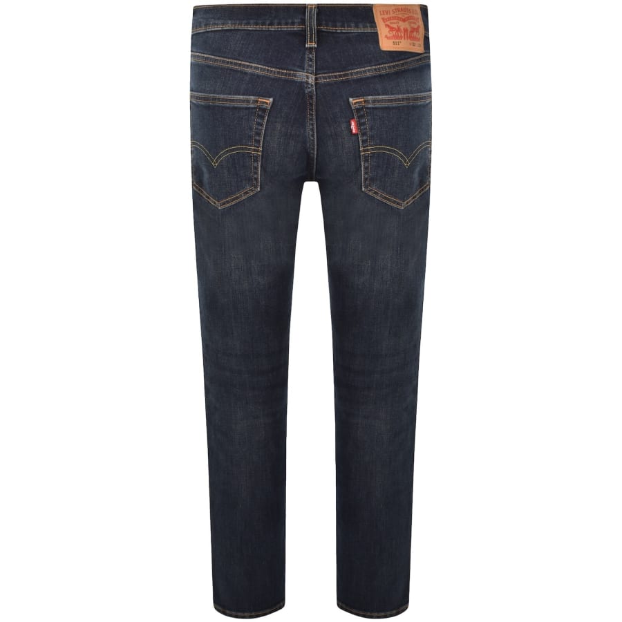 Image number 3 for Levis 511 Slim Fit Stretch Jeans Dark Wash Blue