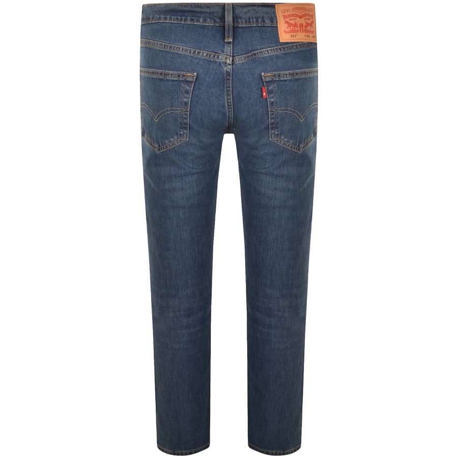 Image number 3 for Levis 511 Slim Fit Stretch Jeans Mid Wash Blue