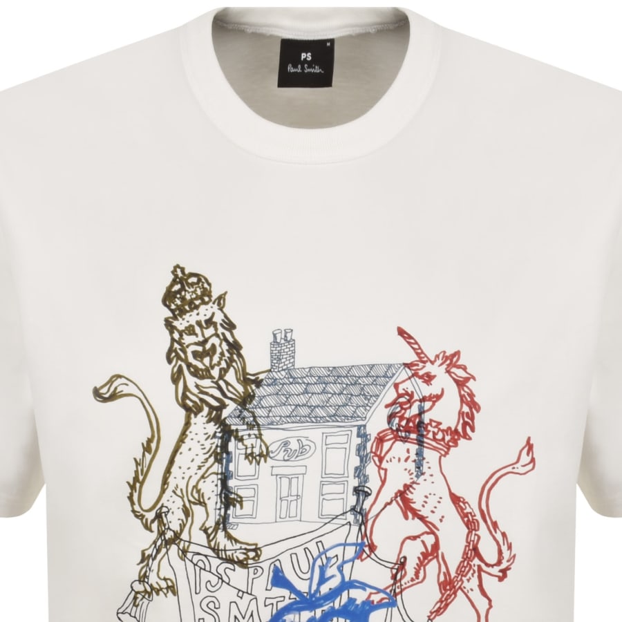 Image number 2 for Paul Smith Pub Crest Oversized T Shirt Off White