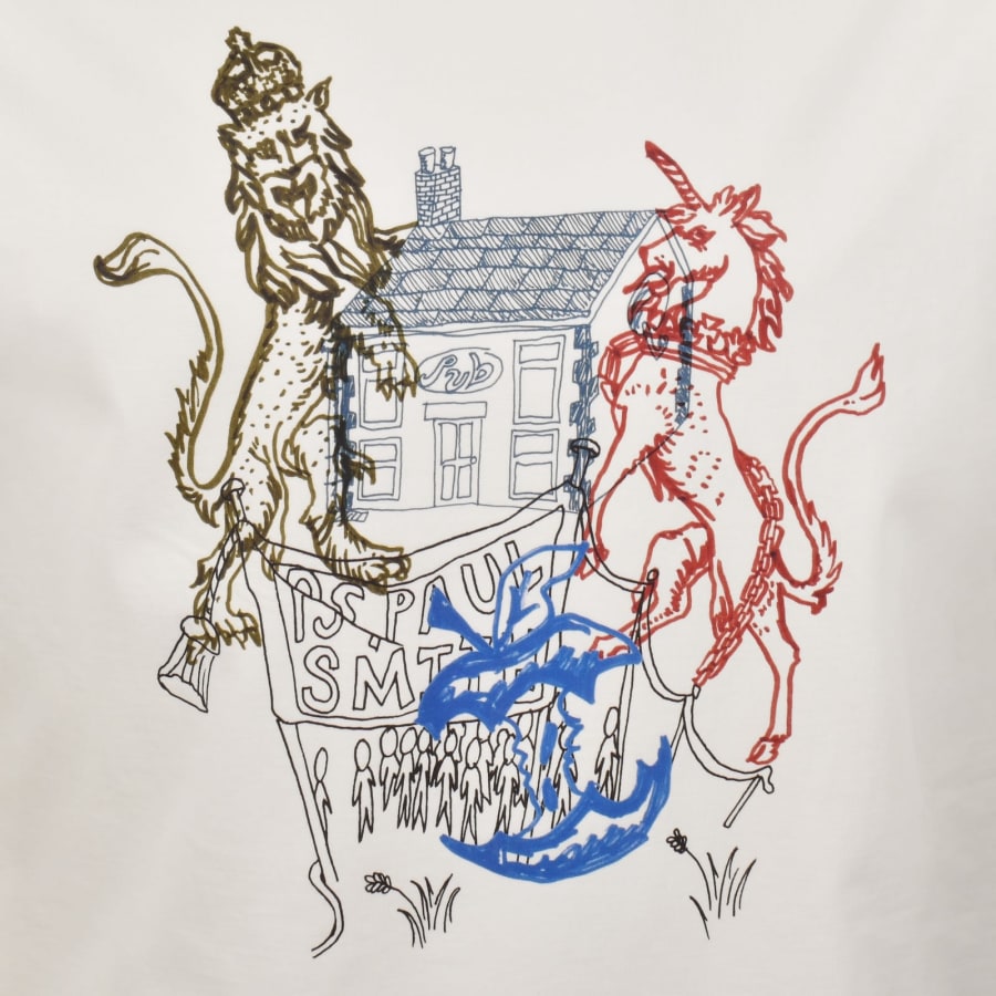 Image number 3 for Paul Smith Pub Crest Oversized T Shirt Off White