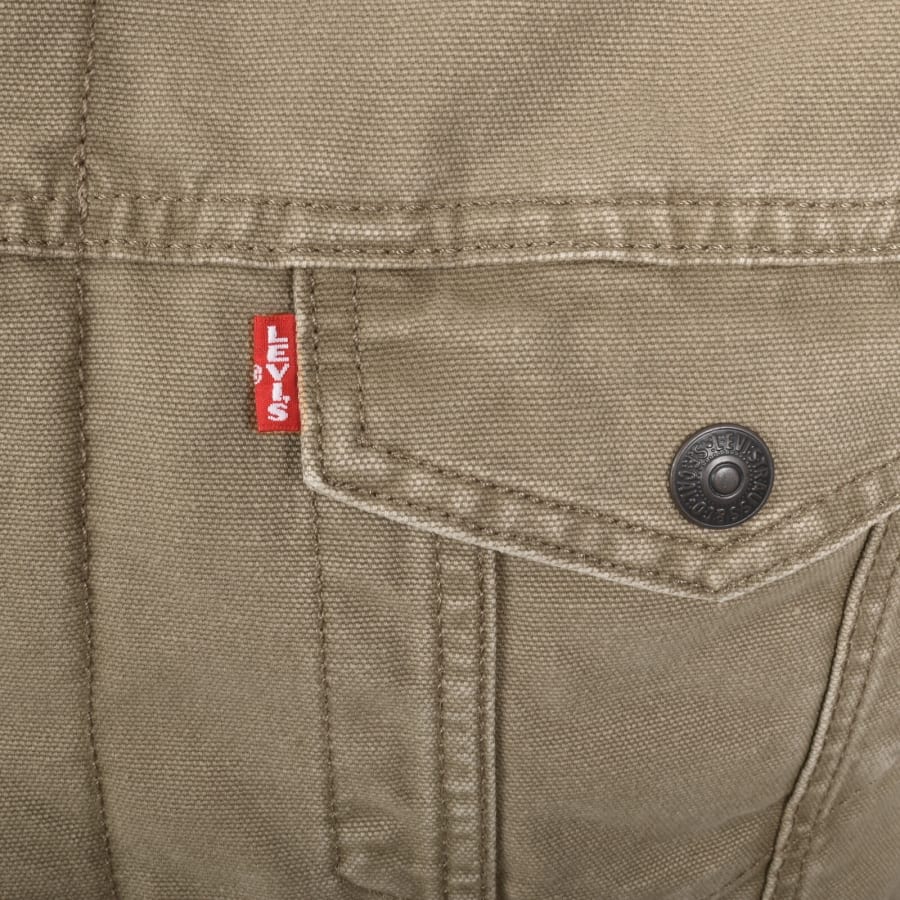 Image number 3 for Levis Sherpa Trucker Denim Jacket Brown