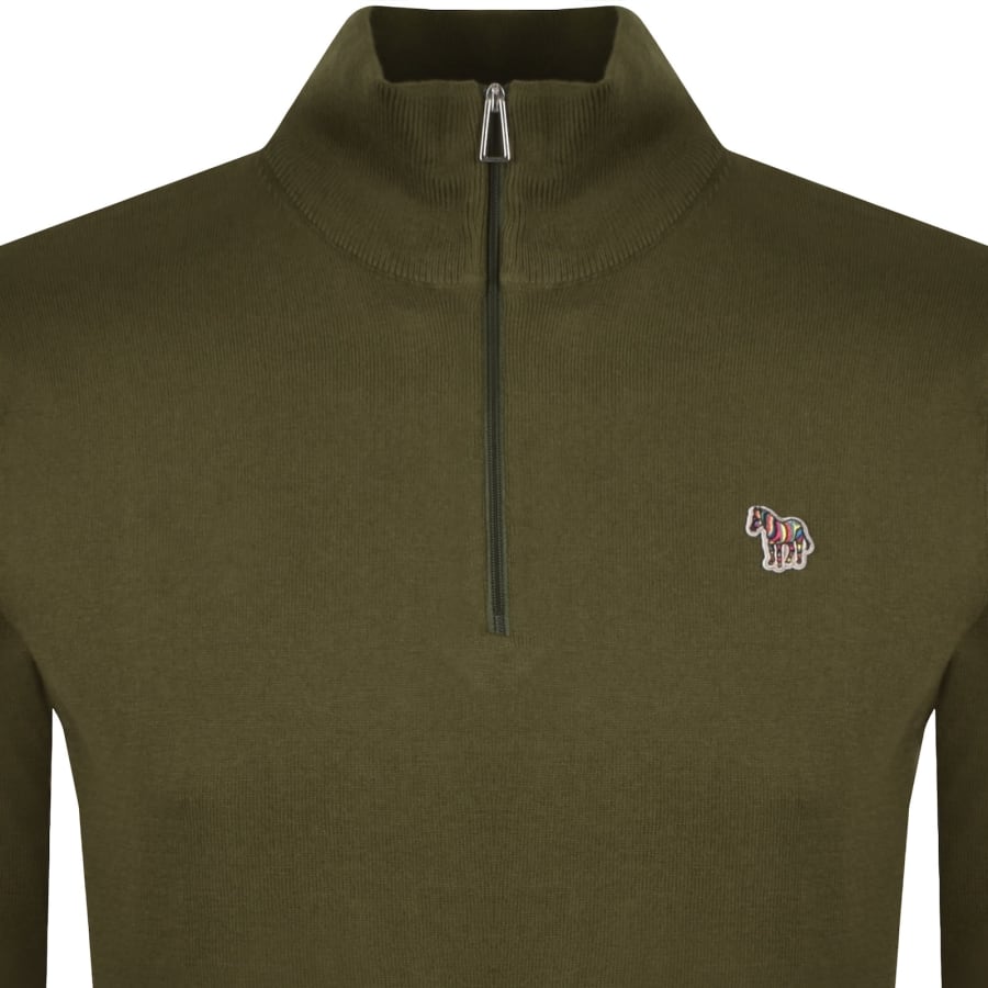 Image number 2 for Paul Smith Half Zip Jumper Green