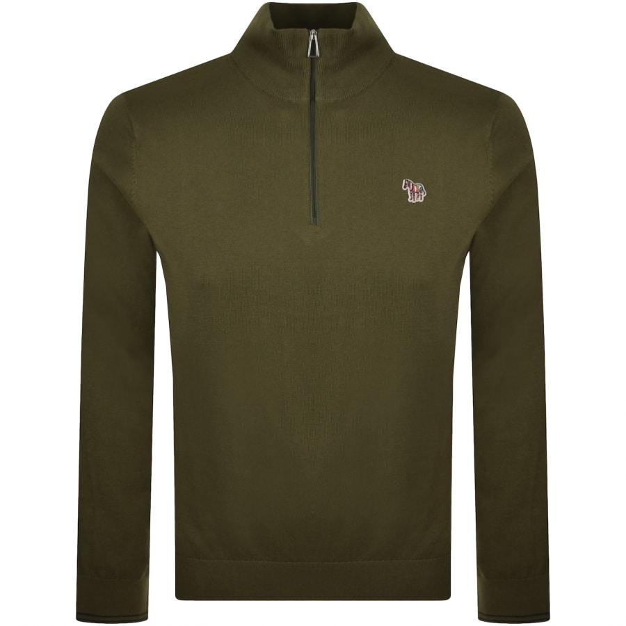 Image number 1 for Paul Smith Half Zip Jumper Green