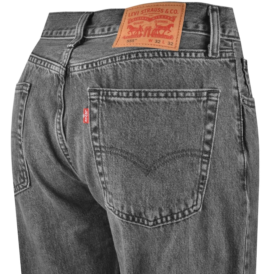 Image number 4 for Levis 555 Relaxed Straight Fit Jeans Grey