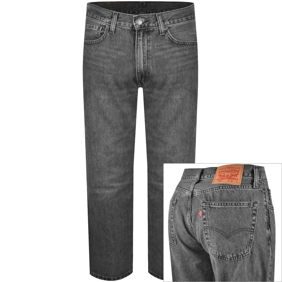 Image number 1 for Levis 555 Relaxed Straight Fit Jeans Grey