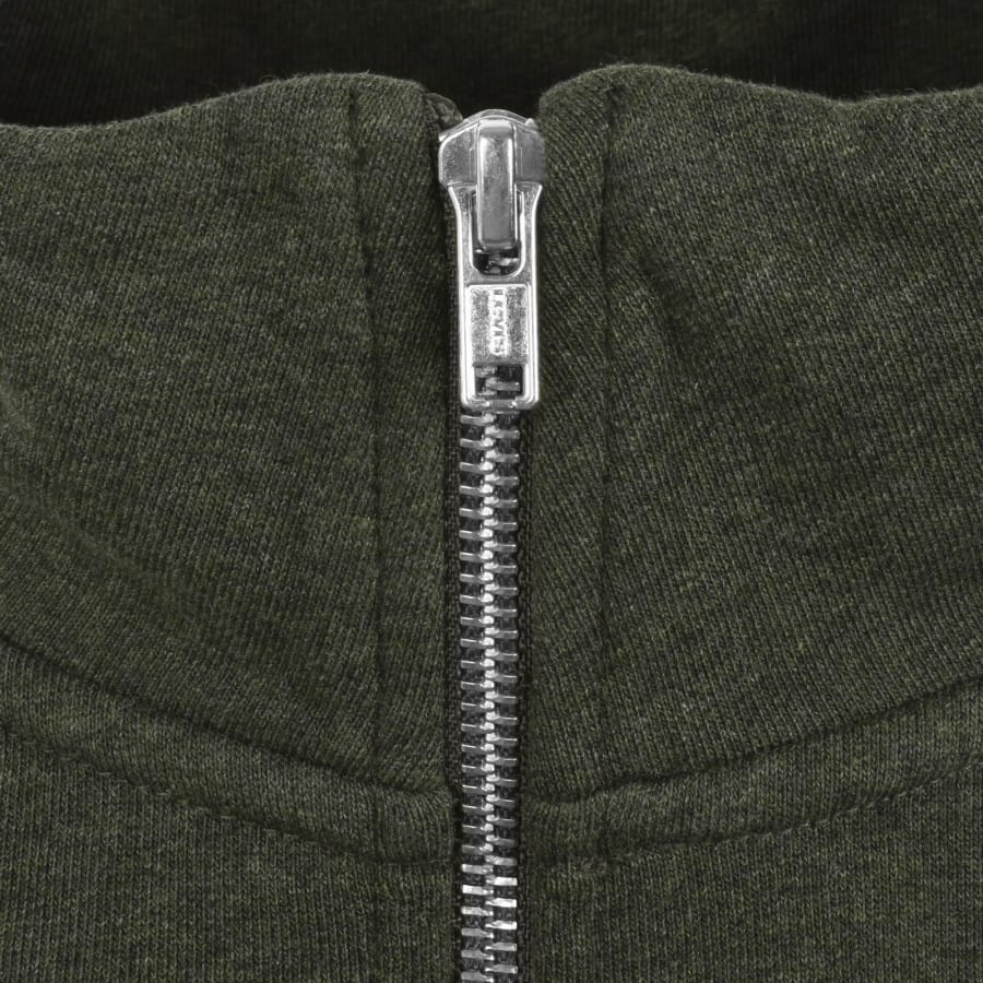 Image number 4 for Levis Original Quarter Zip Sweatshirt Green