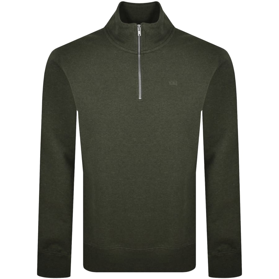 Image number 1 for Levis Original Quarter Zip Sweatshirt Green