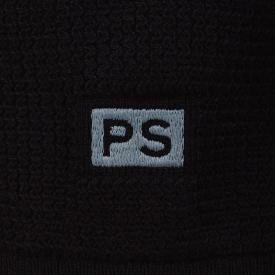 Image number 3 for Paul Smith Wool Blend Knit Polo Black
