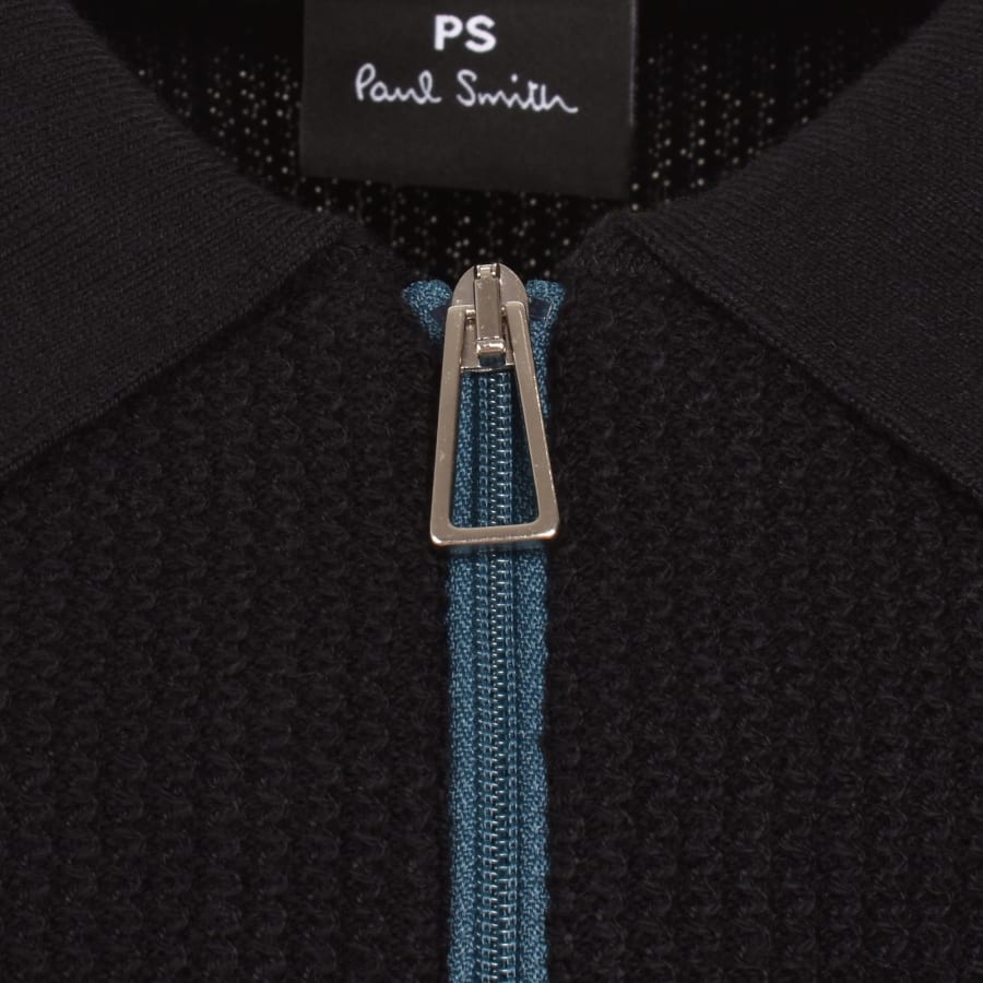 Image number 4 for Paul Smith Wool Blend Knit Polo Black