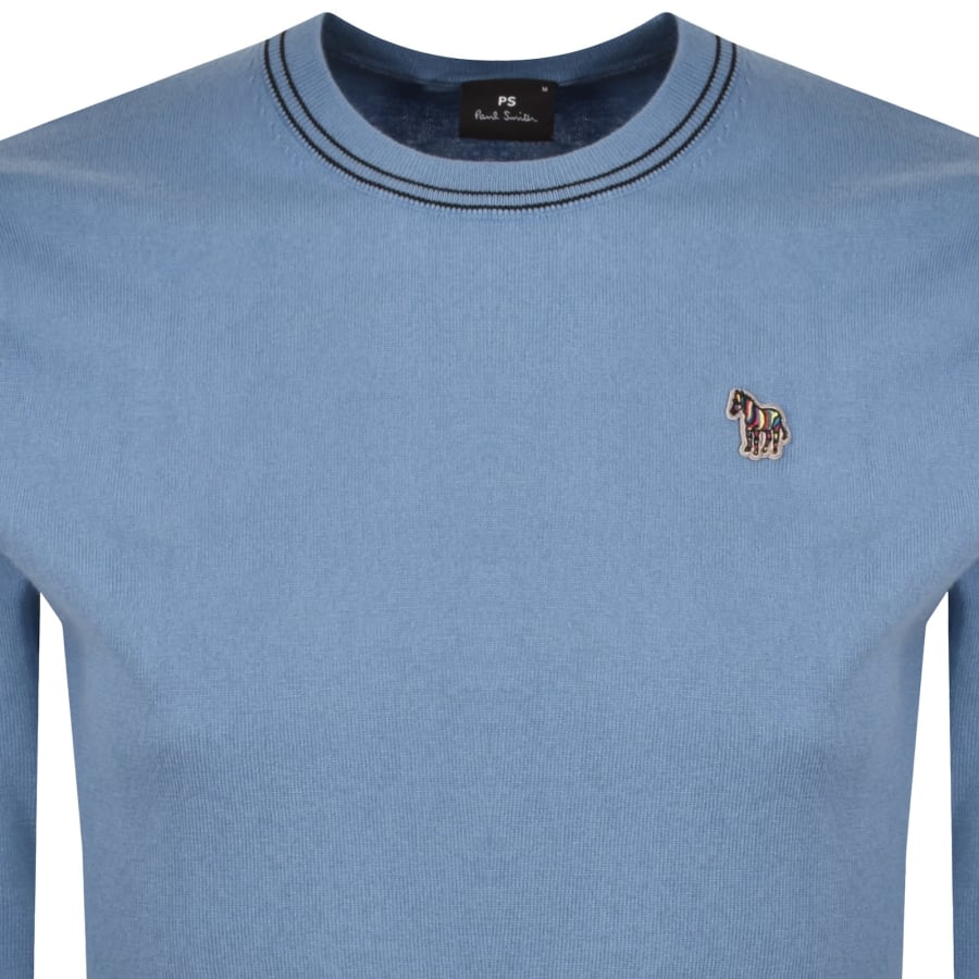 Image number 2 for Paul Smith Crew Neck Knit Jumper Blue