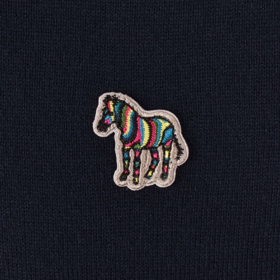 Image number 3 for Paul Smith Crew Neck Knit Jumper Dark Blue