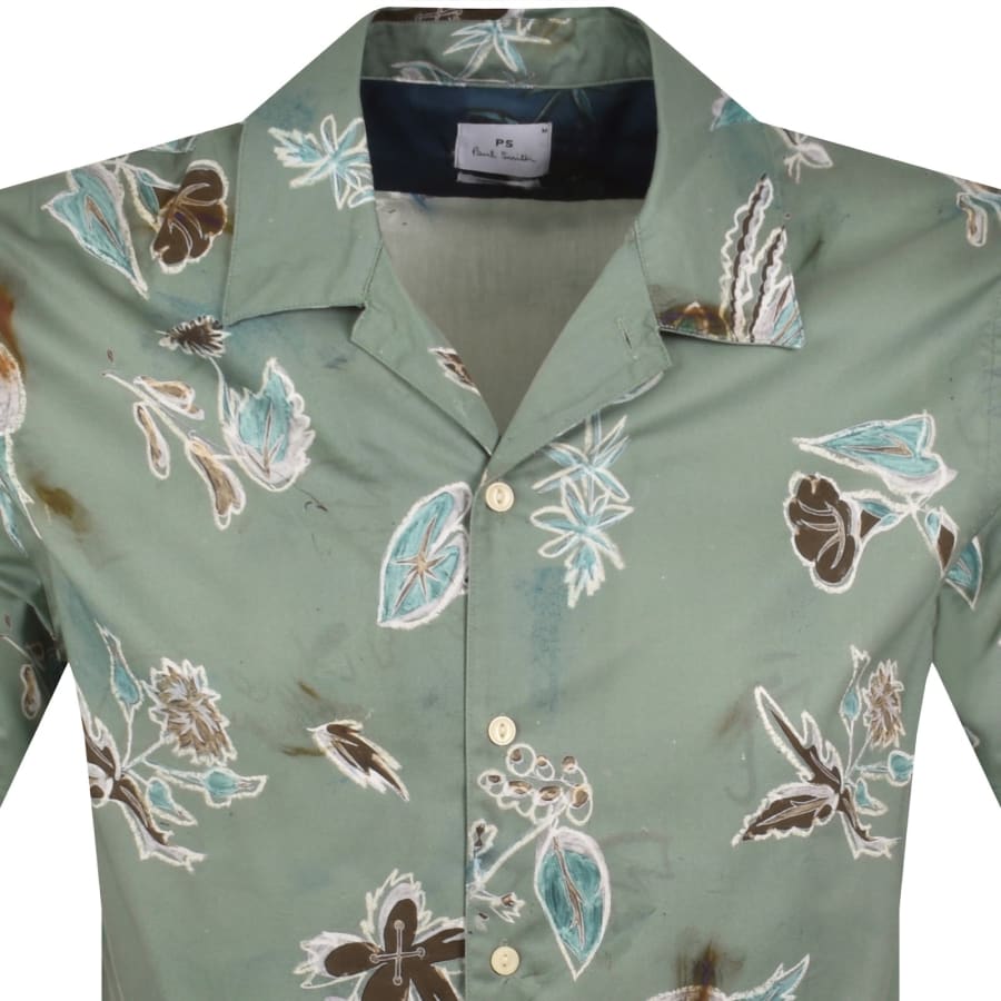 Image number 2 for Paul Smith Casual Fit Short Sleeved Shirt Green