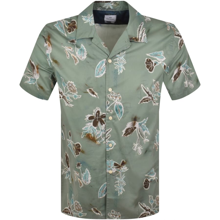 Image number 1 for Paul Smith Casual Fit Short Sleeved Shirt Green