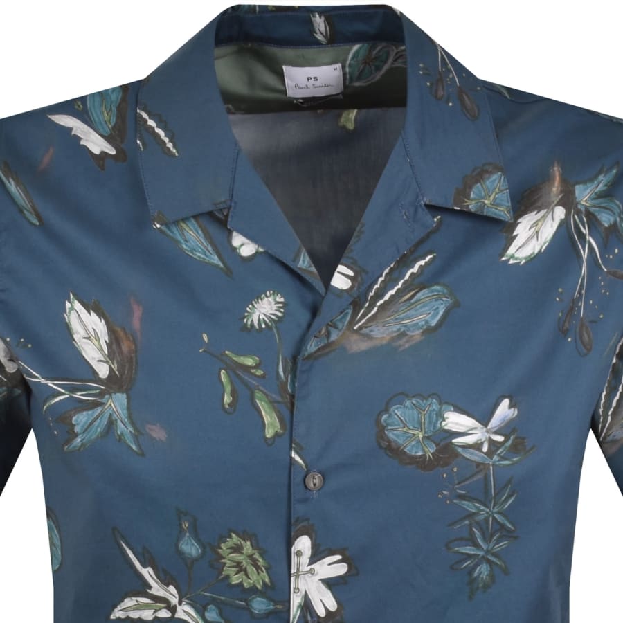 Image number 2 for Paul Smith Casual Fit Short Sleeved Shirt Blue