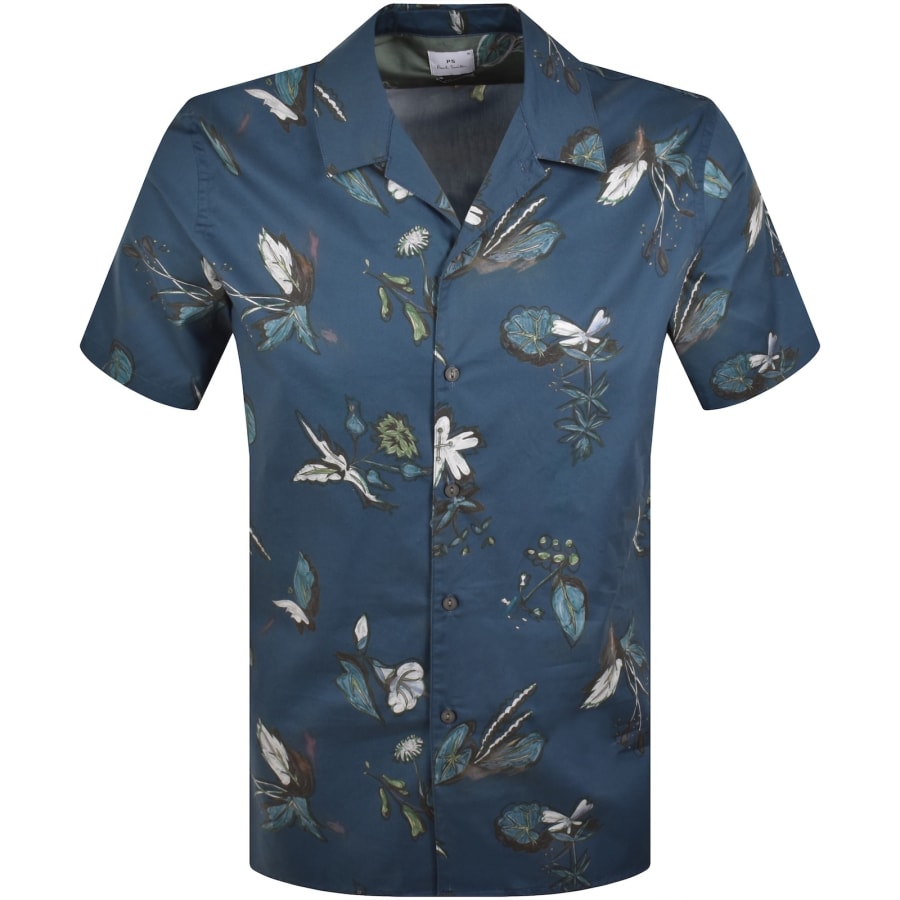 Image number 1 for Paul Smith Casual Fit Short Sleeved Shirt Blue