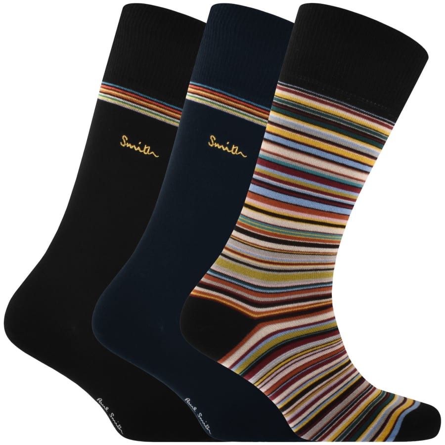 Image number 1 for Paul Smith 3 Pack Gold Logo Socks Multi