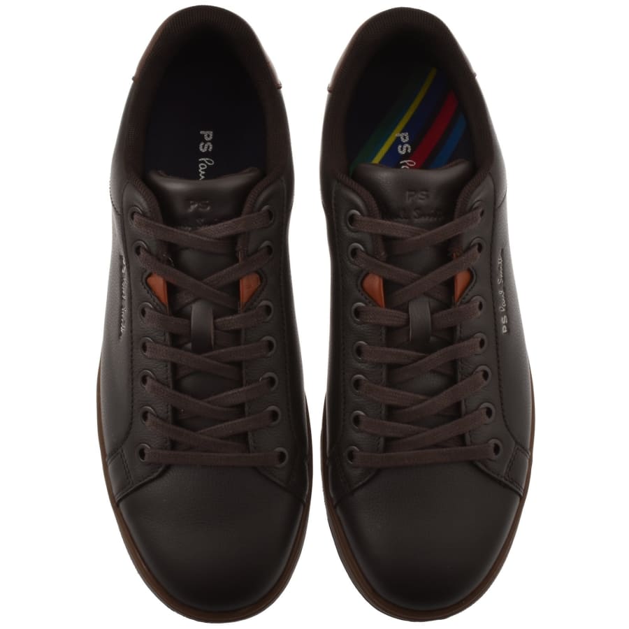 Image number 3 for Paul Smith Albany Leather  Trainers Brown