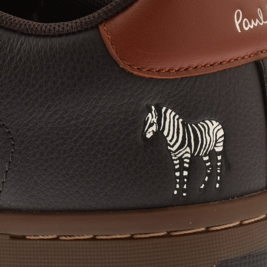 Image number 4 for Paul Smith Albany Leather  Trainers Brown