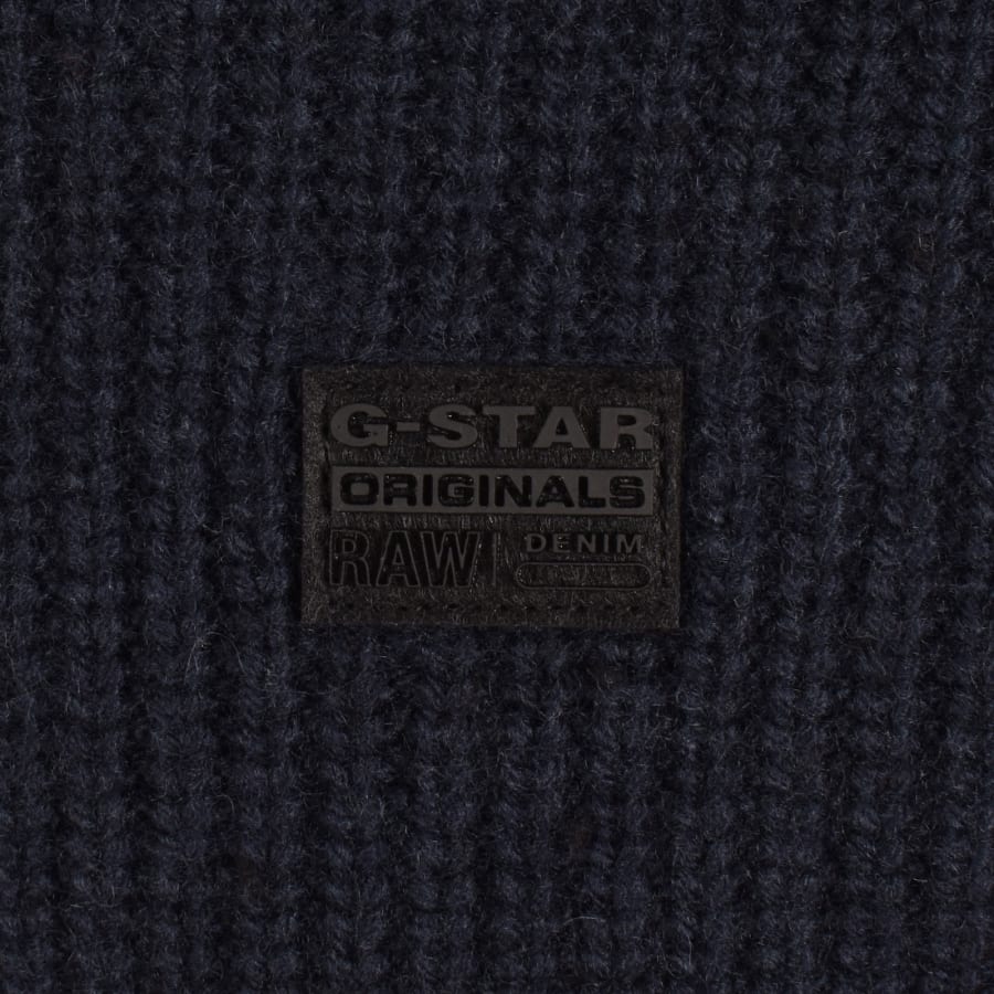 Image number 3 for G-Star Quarter Zip Knit Jumper Navy