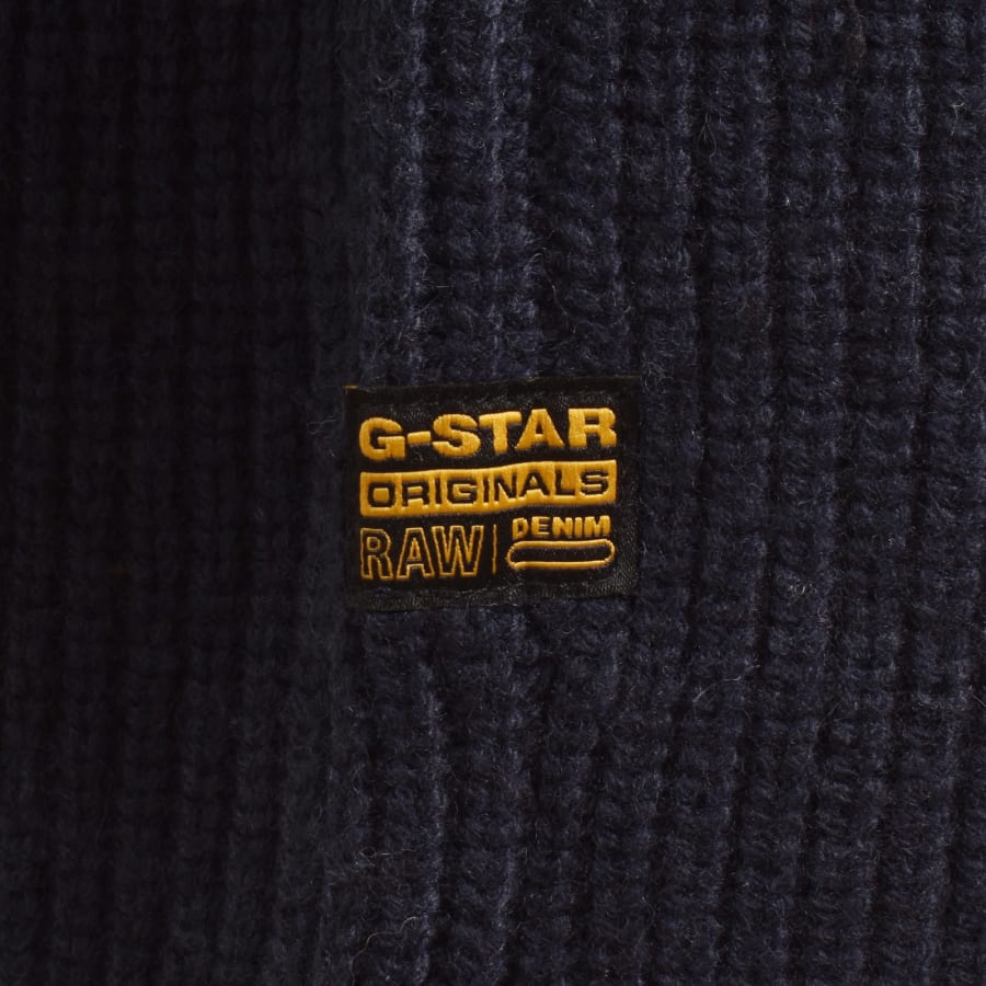 Image number 4 for G-Star Quarter Zip Knit Jumper Navy