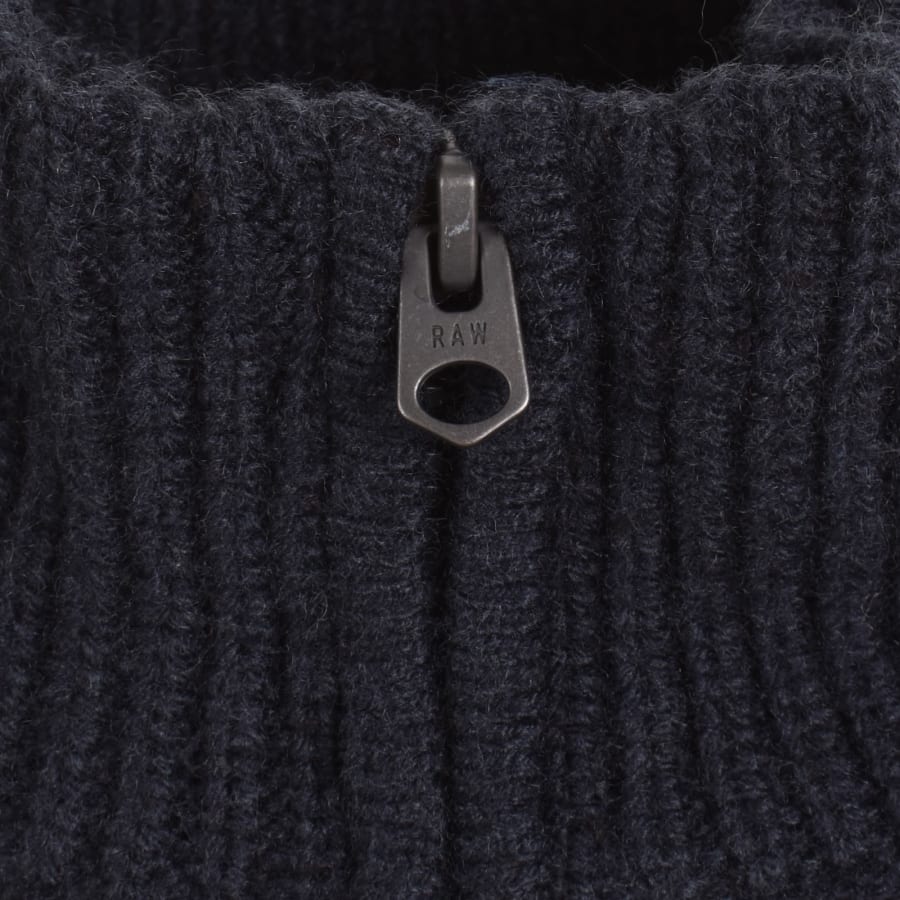 Image number 5 for G-Star Quarter Zip Knit Jumper Navy