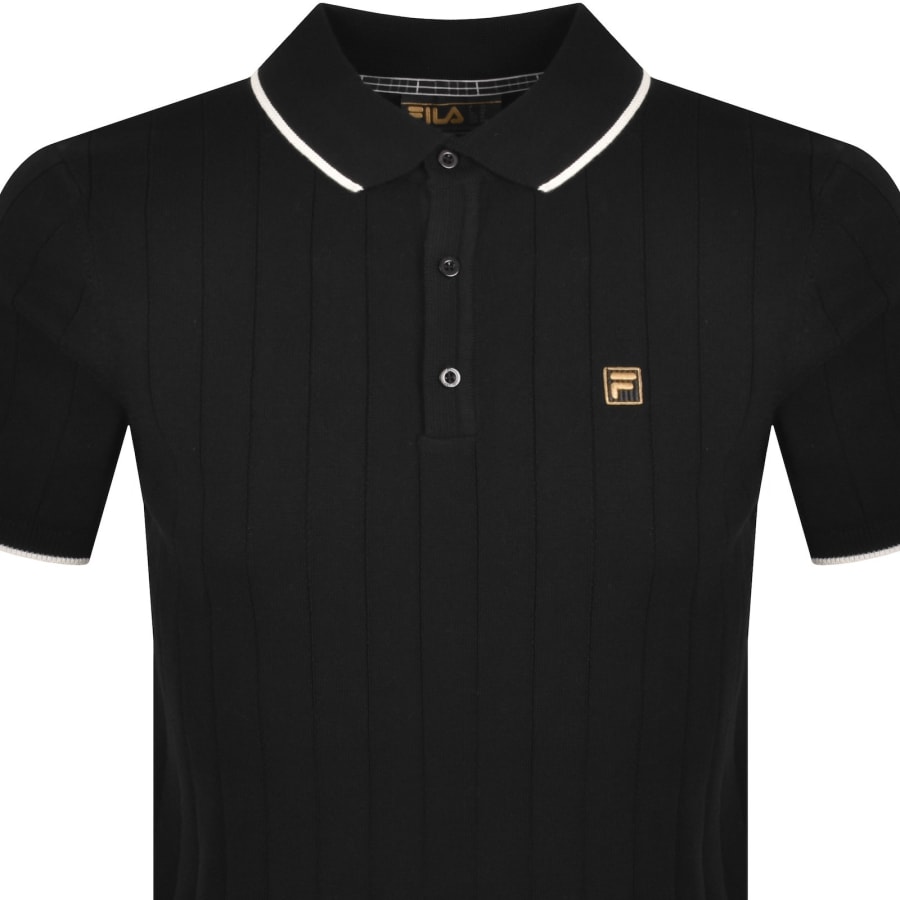Image number 2 for Fila Santino Knit Polo Shirt Black