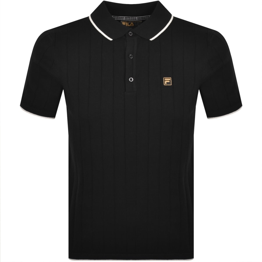 Image number 1 for Fila Santino Knit Polo Shirt Black