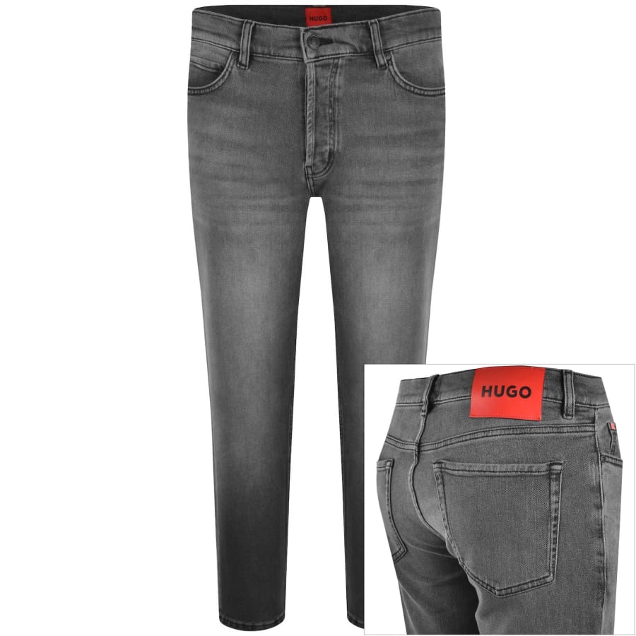 Image number 1 for HUGO 634 Tapered Fit Jeans Mid Wash Grey