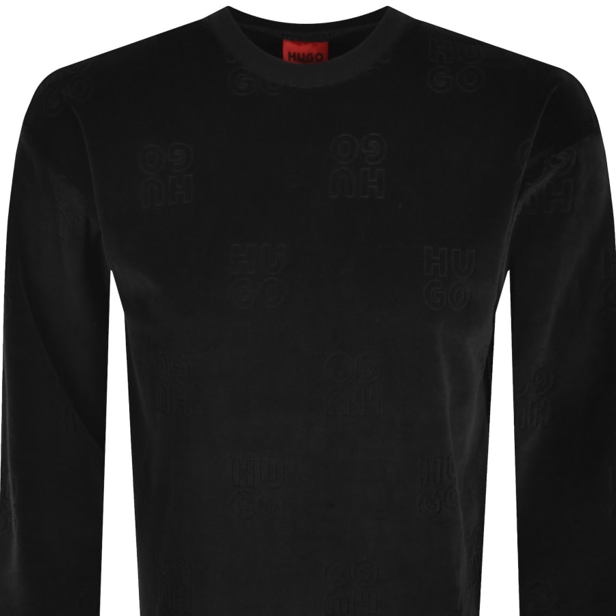Image number 2 for HUGO Velour Sweatshirt Black