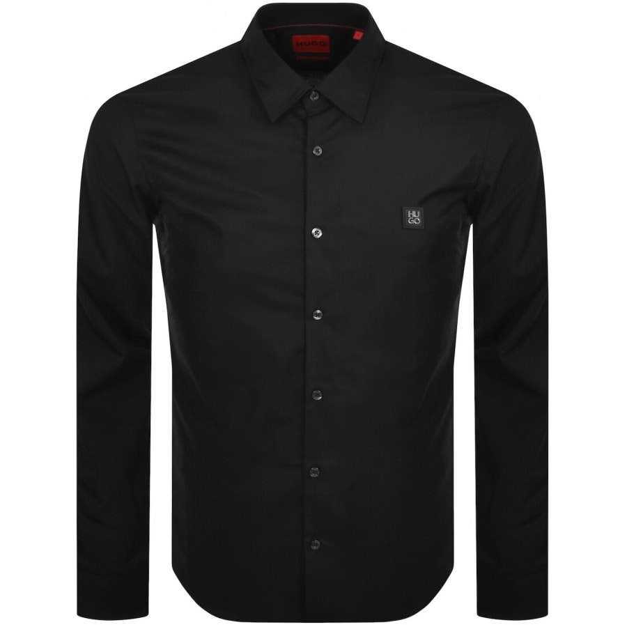 Image number 1 for HUGO Long Sleeved Ermo Shirt Black