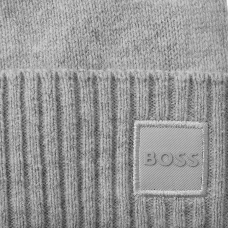 Image number 3 for BOSS Akaio Wool Blend Beanie Grey