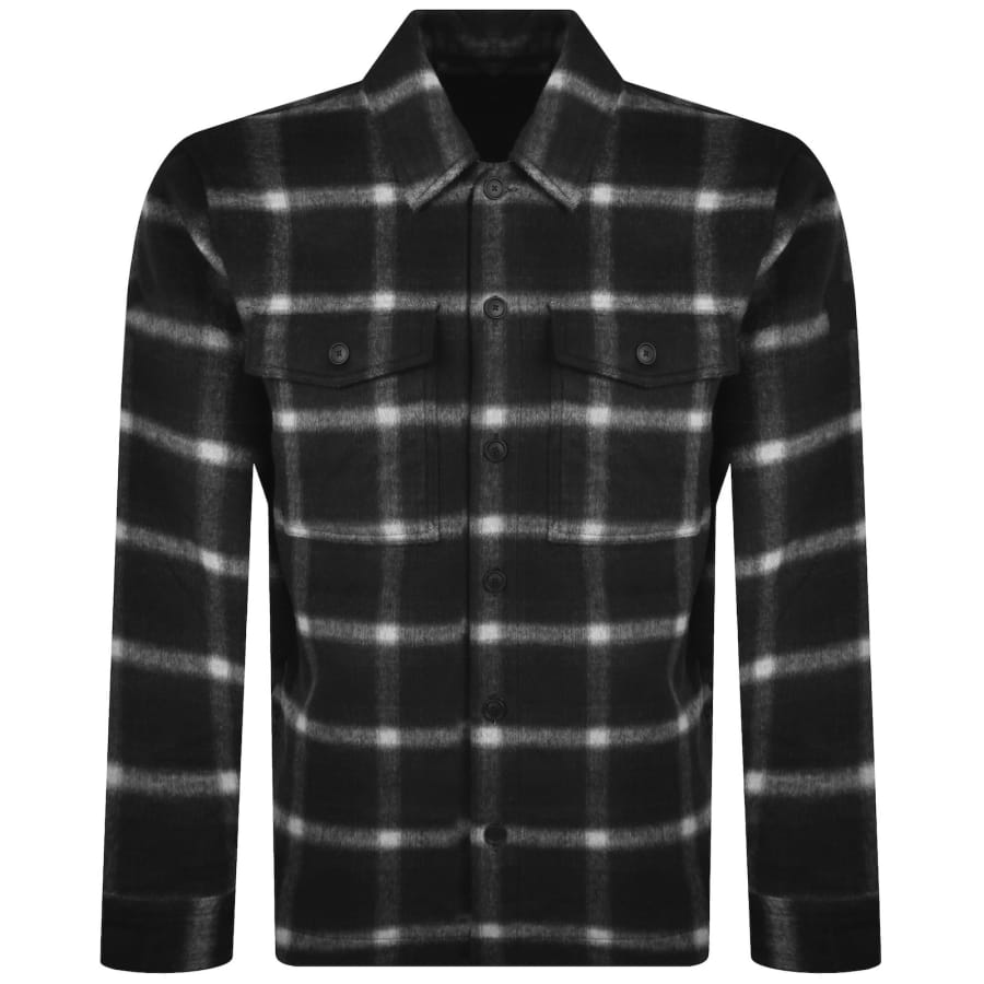 Image number 2 for BOSS Losky Check Overshirt Black