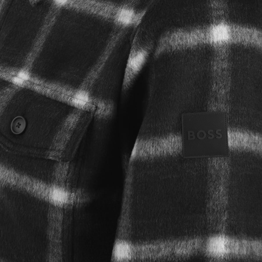 Image number 4 for BOSS Losky Check Overshirt Black