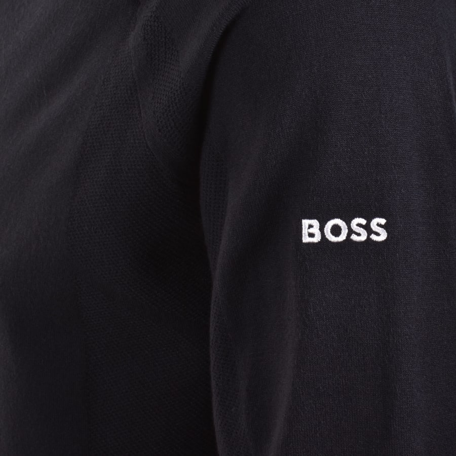 Image number 4 for BOSS GOC Rank Quarter Zip Knit Jumper Navy