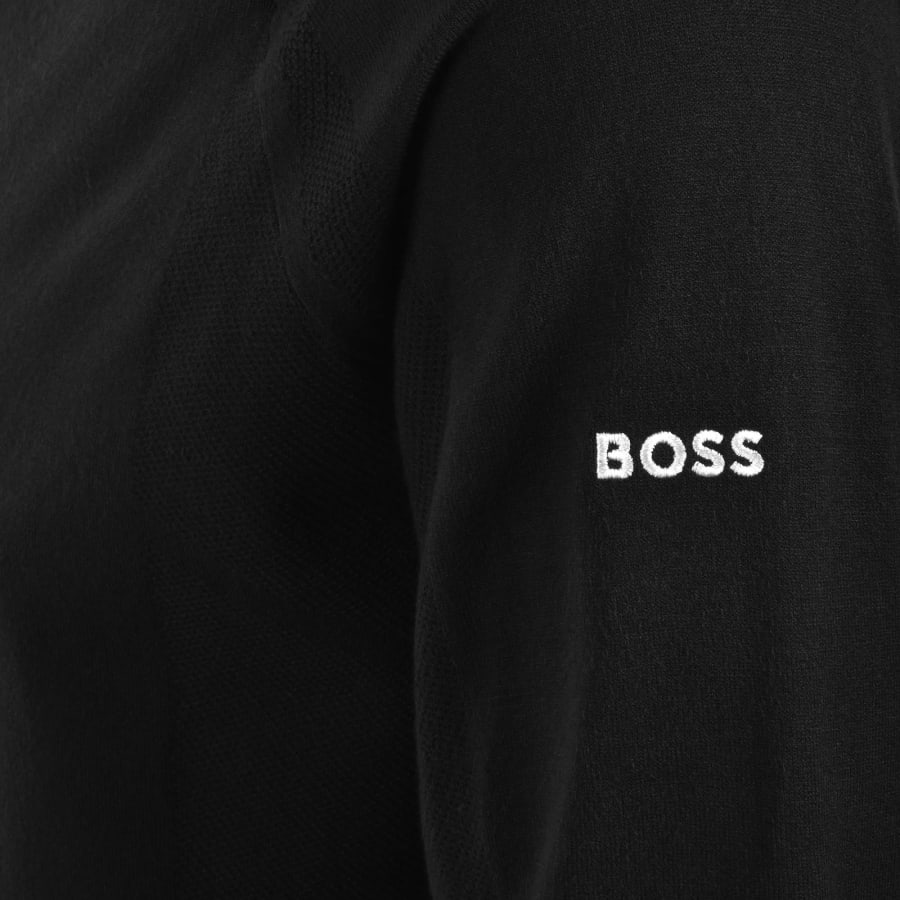 Image number 4 for BOSS GOC Rank Quarter Zip Knit Jumper Black