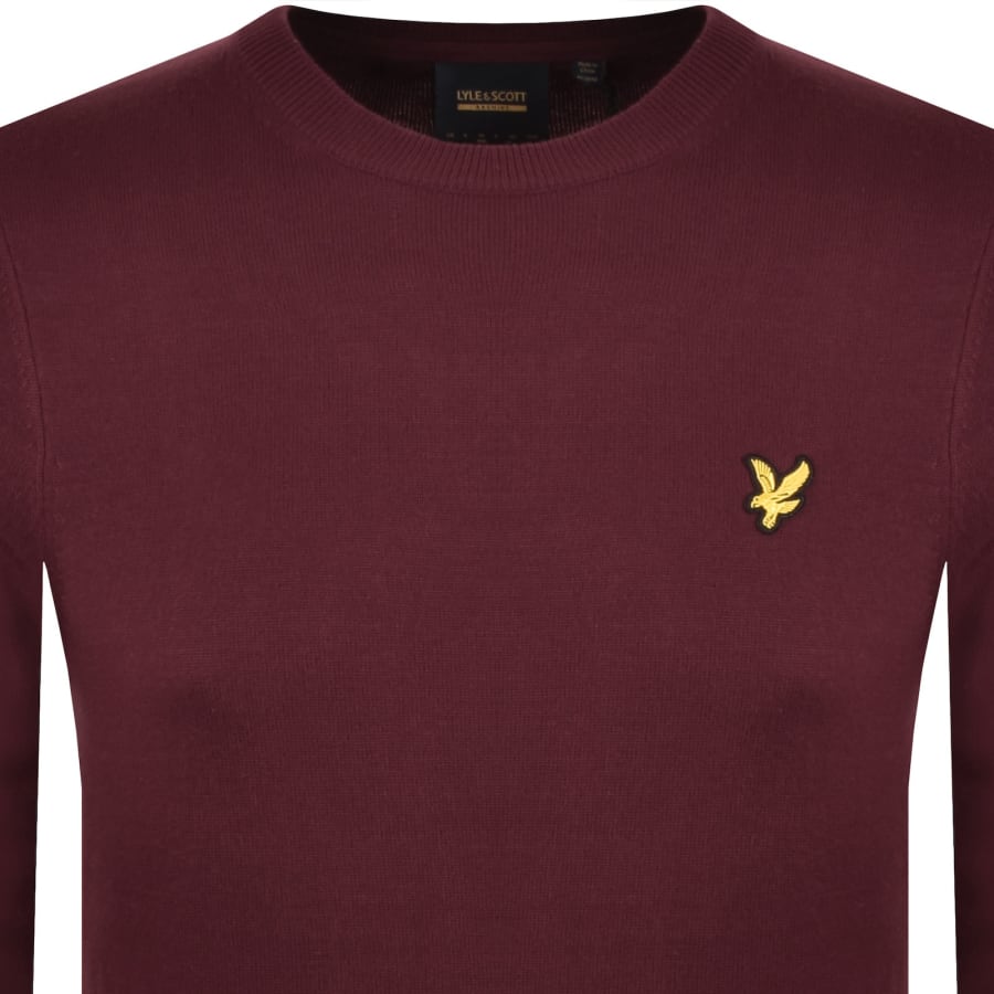 Image number 2 for Lyle And Scott Archive Knitted Jumper Burgundy