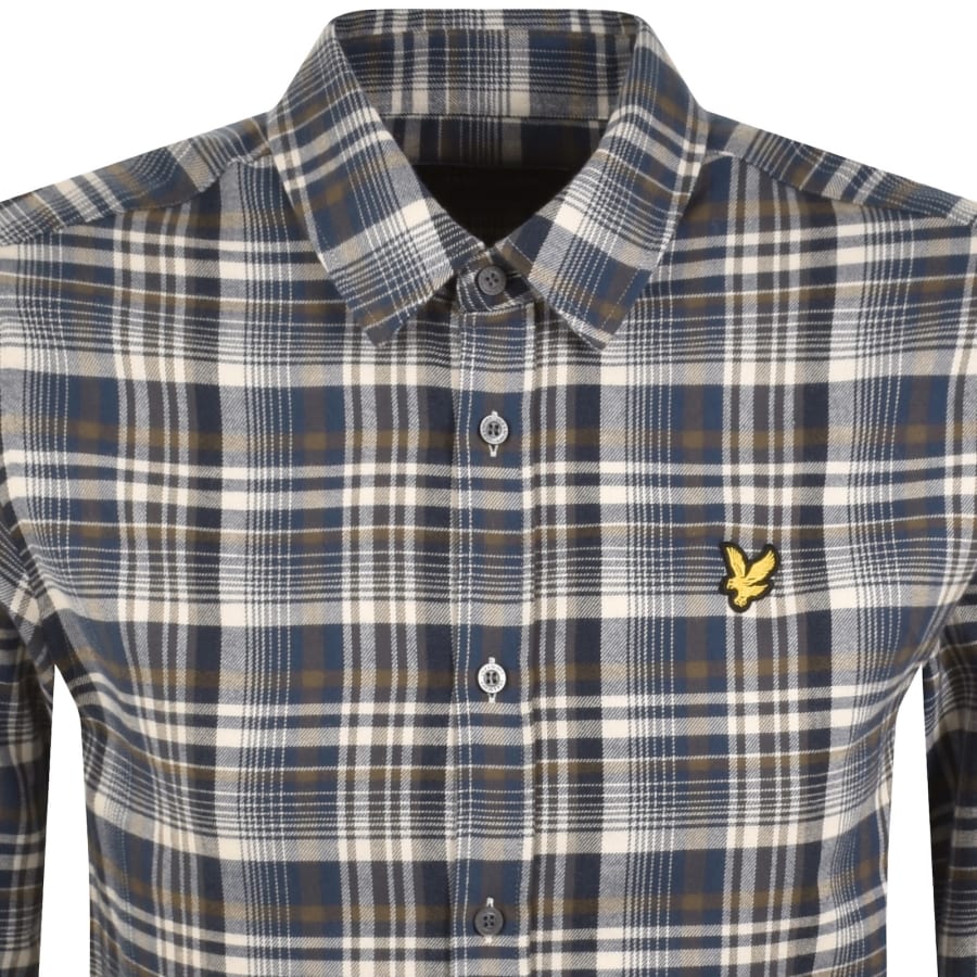 Image number 2 for Lyle And Scott Offset Check Shirt Blue