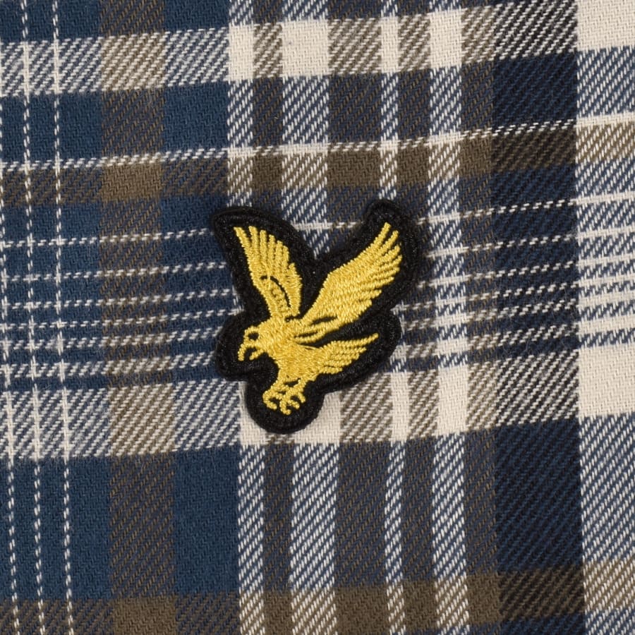 Image number 3 for Lyle And Scott Offset Check Shirt Blue