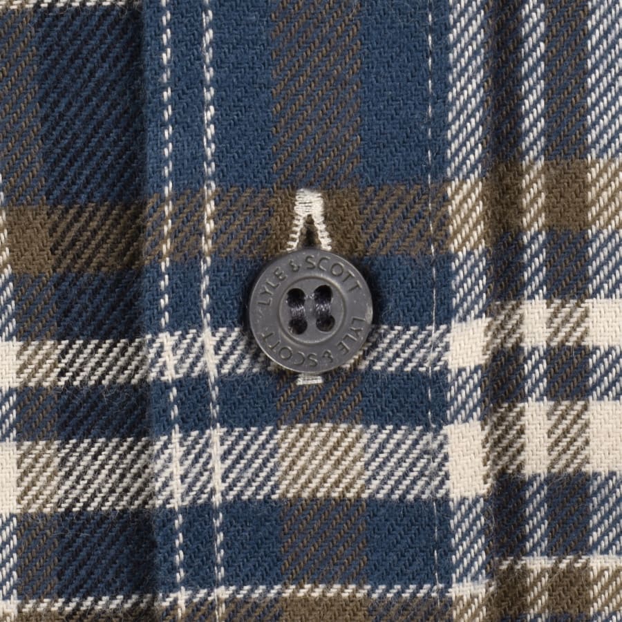 Image number 4 for Lyle And Scott Offset Check Shirt Blue