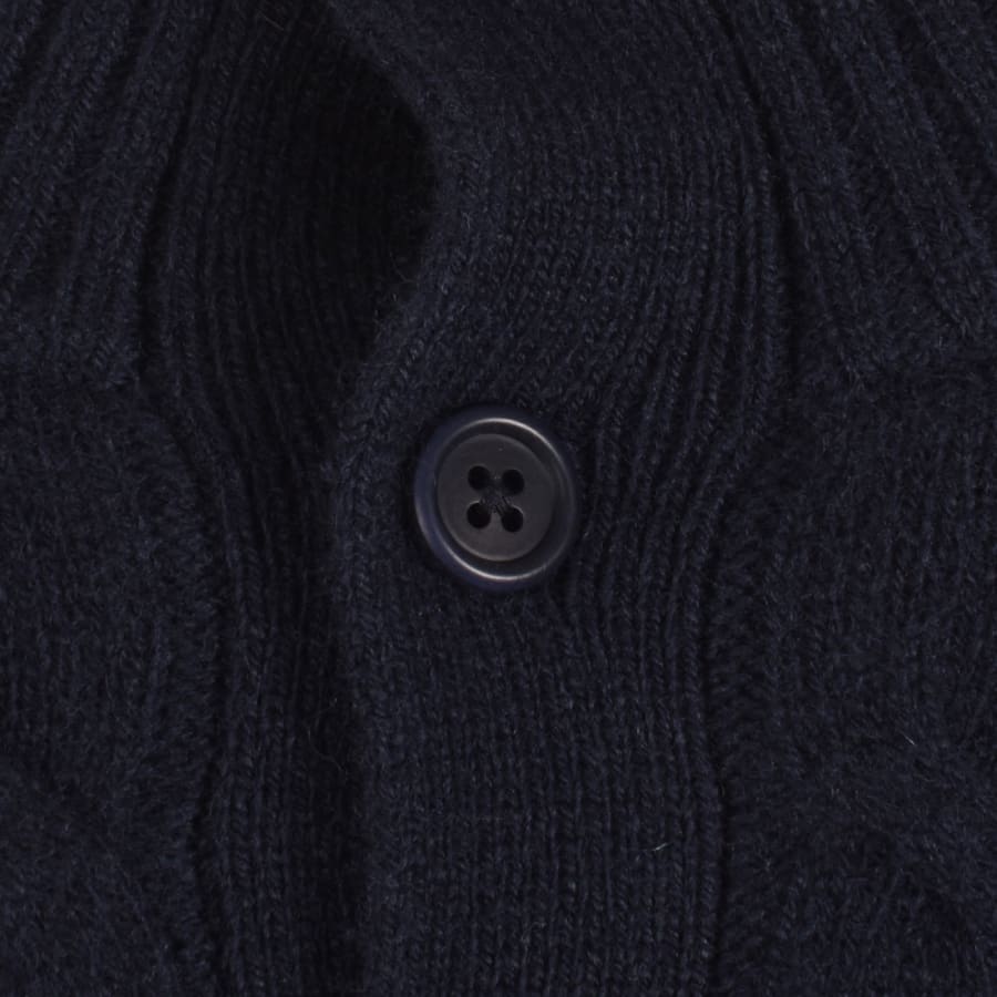 Image number 4 for Gant Superfine Lambswool Cable Knit Jumper Navy