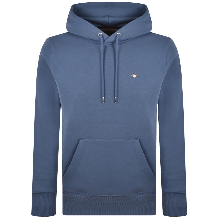 Image number 1 for Gant Regular Fit Shield Hoodie Blue