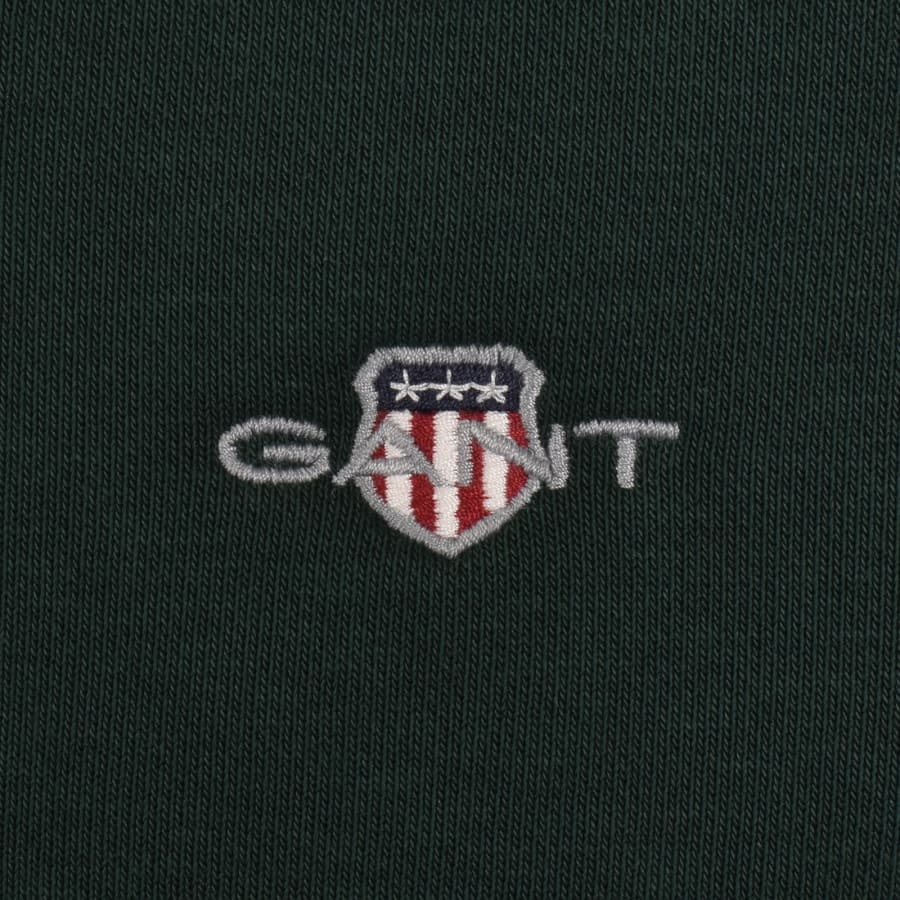 Image number 3 for Gant Shield Half Zip Sweatshirt Green