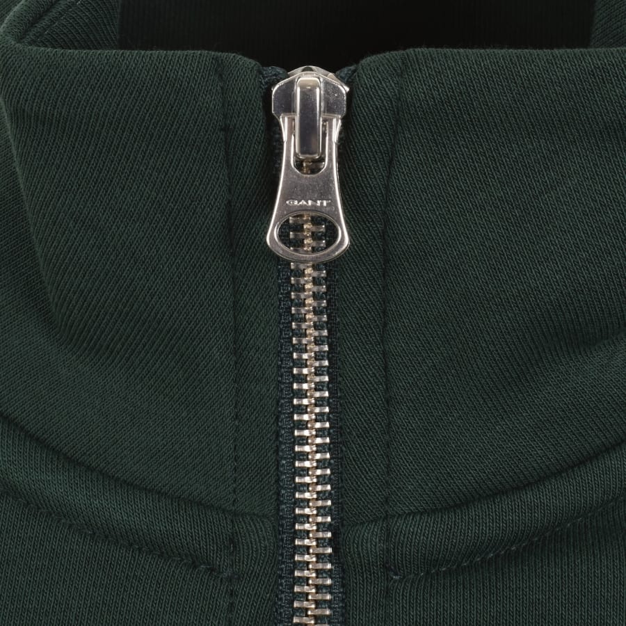 Image number 4 for Gant Shield Half Zip Sweatshirt Green