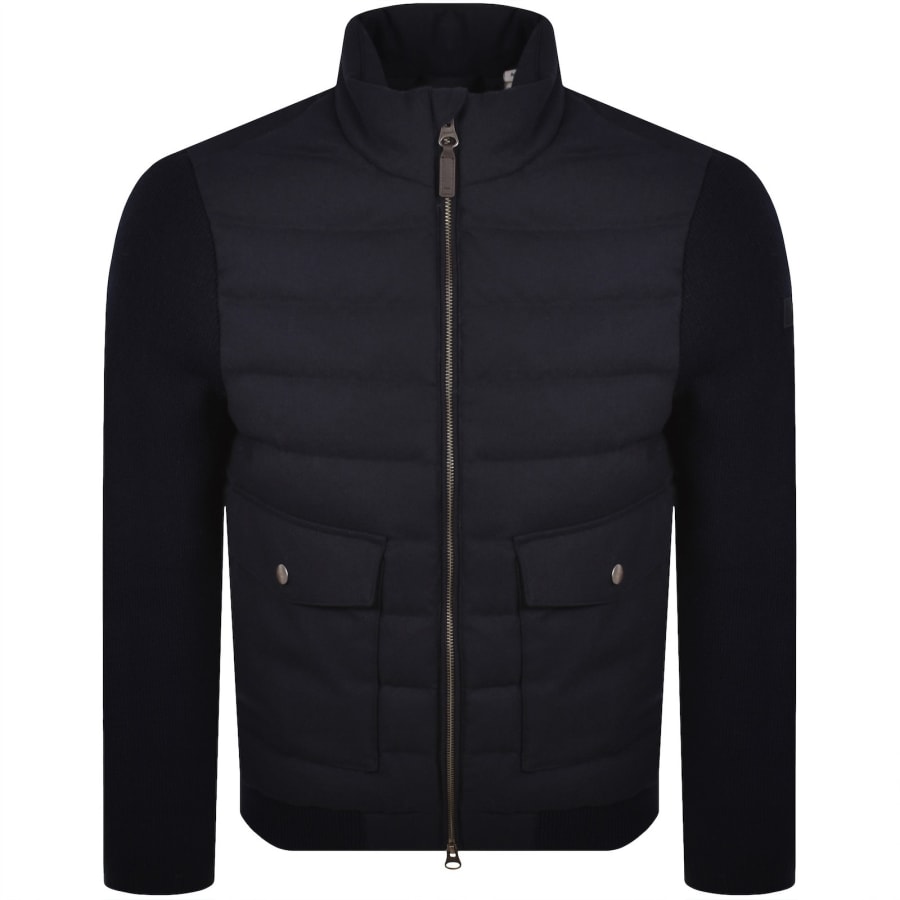 Image number 2 for Gant Insulated Hybrid Flannel Jacket Navy