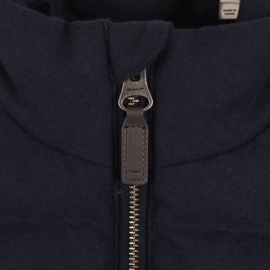 Image number 4 for Gant Insulated Hybrid Flannel Jacket Navy