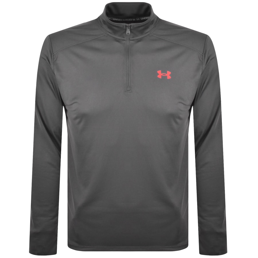 Image number 2 for Under Armour Tech Utility Quarter Zip T Shirt Grey