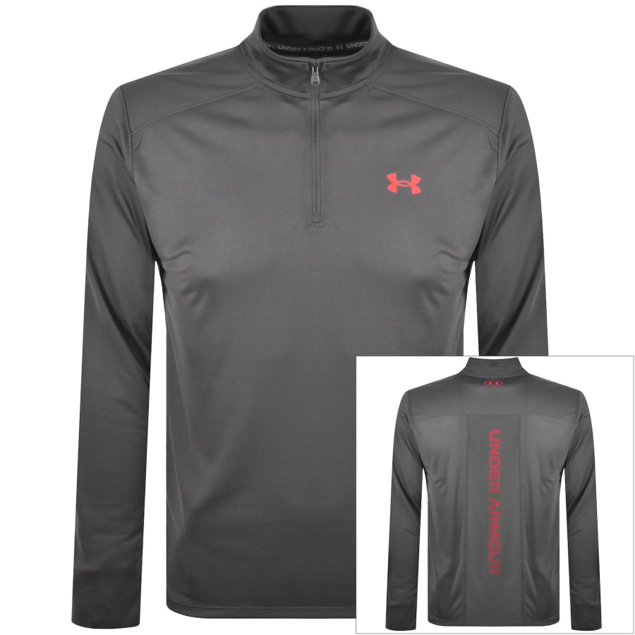 Image number 1 for Under Armour Tech Utility Quarter Zip T Shirt Grey