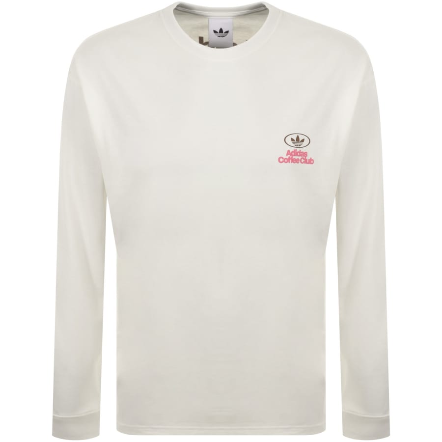Image number 2 for adidas Originals Long Sleeve Cafe T Shirt White